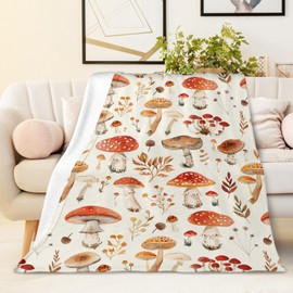 Mantas para niños, divertida manta de champiñones, regalo para niñas y mujeres, 40 x 50 pulgadas, mantas coloridas para amantes de los hongos, mantas de franela suave para sofá