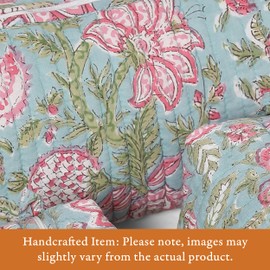 Saffron Marigold Quilted Floral Makeup Bag Set – Jacobean Dreams Pattern 3 Sizes, Waterproof Lining, Make Up Travel Cosmetic & Toiletry Bags For Traveling Women