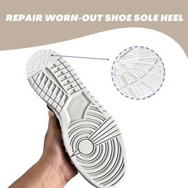 EACOZY Shoe Repair Rubber Heel Replacement, 4PCS Rubber Outsole Shoe Heel Repair, Shoe Sole Repair Rubber for Sports Shoes, White