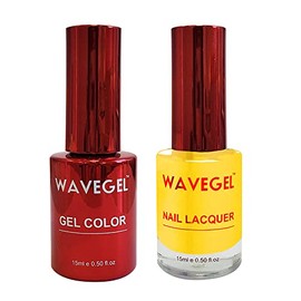 WAVEGEL Soak-Off Gel & Nail Lacquer Matching Duo Set - Queen Collection - #020 Limoncello I 0.5 Oz