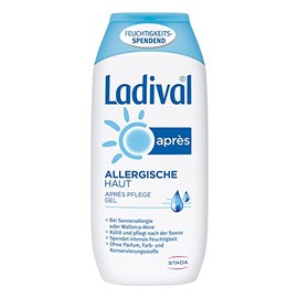 Ladival Allergische Haut AprÃ¨s Sun Gel â ParfÃ¼mfreies After Sun Gel fÃ¼r Allergiker â feuchtigkeitsspendend und kÃ¼hlend â ohne Farb- und Konservierungsstoffe â 200 ml