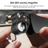 KBIBCK Juwelier Lupe, 30X 60X 90X Vergrößerung Metall Faltlupe, Juwelierlupe