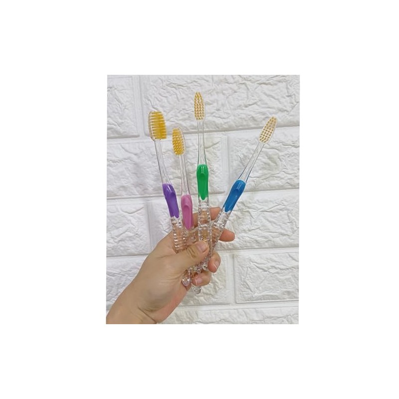 GIANANO ソフトスリム ゴールド毛歯ブラシ 敏感歯ぐき用 ウルトラソフトスリム毛 コンパクトヘッド エクストラソフト歯ブラシ 大人用 8本セット (ブルー・グリーン・ピンク・バイオレット×2本)