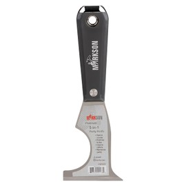 MARKSON Putty Knife 5 in 1 with Nylon Hammer End Handle, Spackle Knife, Caulk Removal Tool, Paint Can Opener, Paint Remover from Wood, Wallpaper Scraper