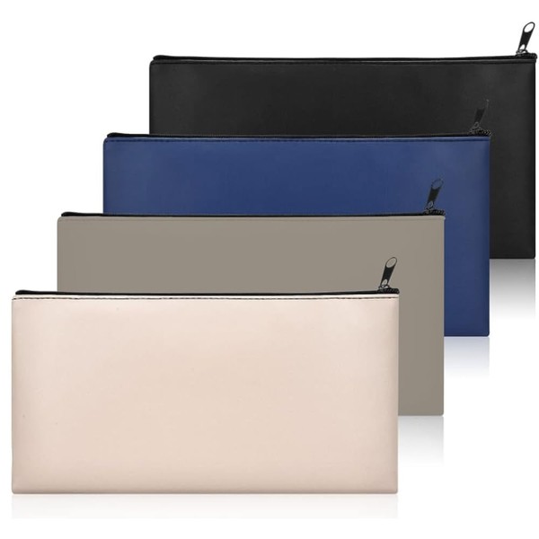 Wallet Banking Bag, Pack of 4 Faux Leather Bank Bags