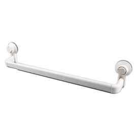 Wall Single Towel Bar, Suction Cup Towel Rack Fine Crafted Modern Retractable for Bathroom (White)