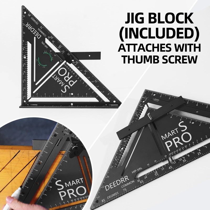 VECOFO Pro 12 Inch Advanced Carpenter Square-Jig Block -Leve-Accurate Flatwork-
