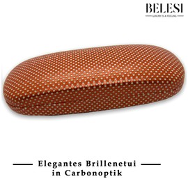 BELESI Glasses Case Hard Case with XL Glasses Cleaning Cloth – Glasses Case for Men and Women – Hard Case – Glasses Case + Microfibre Cloth, orange