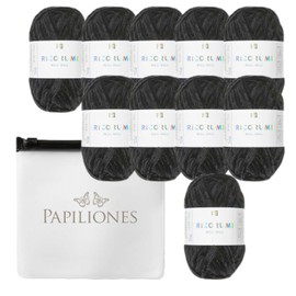 Chenille Yarn Crochet Yarn Craft Yarn Ricorumi Amigurumi Wool 10 Balls Black