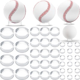 120 Pcs Baseball Holder Ring Stand 0.6/1.22/1.77 Inch Round Acrylic Stands, Small Display Stand Ring Clear Sphere Holder for Small Balls, Baseball, Golf Ball, Crystal Ball, Egg Stand, Marble, Softball