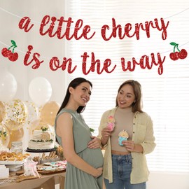 A Little Cherry is on the Way Banner, She's the Cherry on Top, Cherry Baby Shower, Fruit Theme Baby Shower/1st Birthday Party Decorations