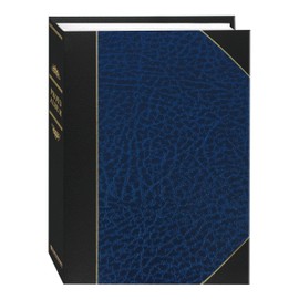 Pioneer Photo Albums 50-Pocket Navy Blue and Black Ledger Style Leatherette Cover Photo Album, 5 by 7-Inch Prints