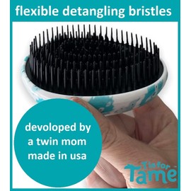 T is for Tame – Detangling Brush for Toddlers & Kids, Mini Detangler Brush Tames Knots W/Out Tears or Tantrums, Perfect Size & Shape for Kids Hands, Developed by Mom of Twins (1 Single Brush)