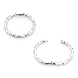 365 SLEEPERS Sterling Silver Faceted Hinged Hoop Sleeper Earrings Nose Ring Jewellery - Hand Made In Australia - Nickel Free Hypoallergenic (8mm)