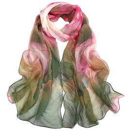 Geoxury Scarfs for Women Lightweight Floral Pattern Scarfs Fashion Scarves Elegant Sunscreen Shawls Wraps for Ladies