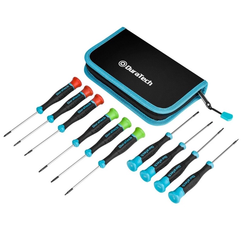 DURATECH 10 PCS Magnetic Small Precision Screwdriver Set with Pouch