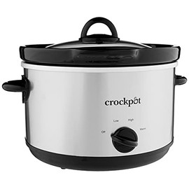 Crock-Pot 5-Quart Smudgeproof Round Manual Slow Cooker with Dipper Silver