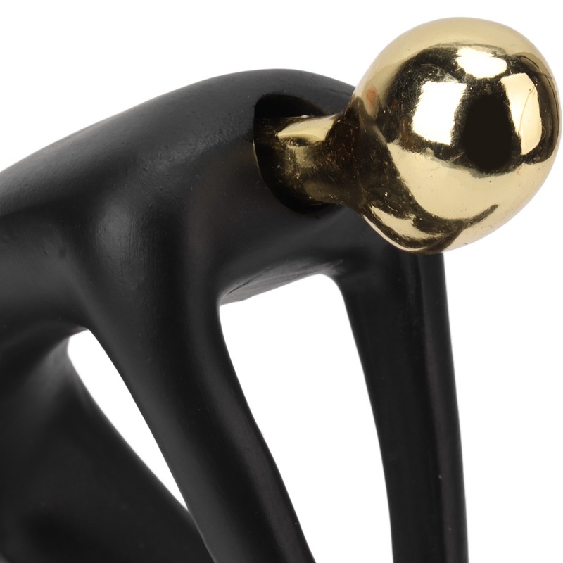 Golfer Sculpture Gold Head Hand Crafted Abstract Resin Golfer Ornament