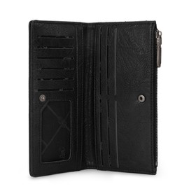 Wrangler Minimalist Wallet for Women Credit Card Wallet Ladies Travel Wallet Black Wallet for Women Monederos de Mujer Card Cases & Money Organizers with Smooth Zippers Gifts for Women Men