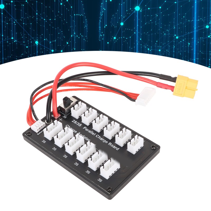 7.4V LiPo Parallel Charging Board 3Pin 4mm Banana Plug 2S