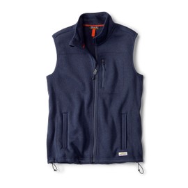Orvis Recycled Fleece Sweater Vest for Men - Warm and Comfortable Men's Fleece Vest Made with Brushed Anti-Pilling Fiber, True Navy - X-Large