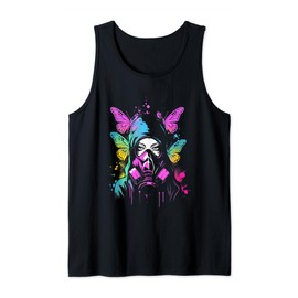 Gas Mask Post Apocalyptic Butterflies Tank Top