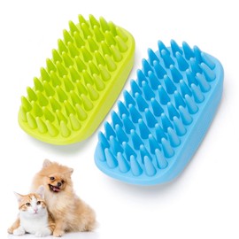 Nobleza Pack of 2 Dog Brush, Short Hair, Soft Rubber Curl for Dogs and Cats with Massage Effect, Dog Bath Brush, Innovative Dog Brush for Gentle Grooming
