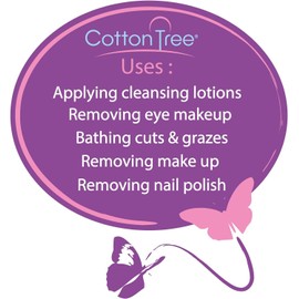 Cotton Tree 100% Pure Cotton, Round Cotton Wool Pads, 80 Count, 2 Pack