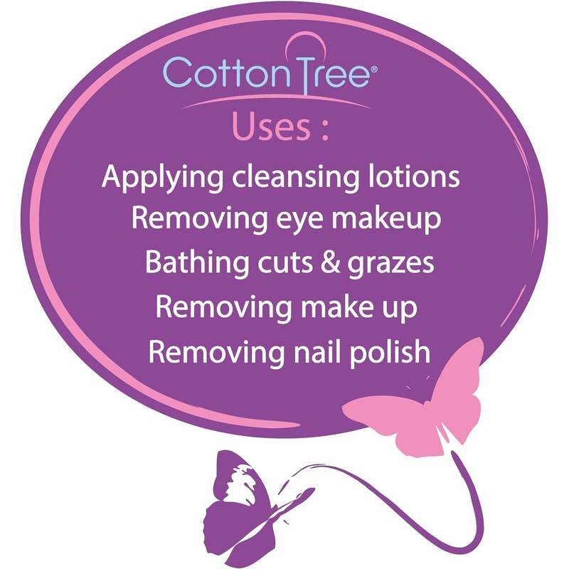 Cotton Tree 100% Pure Cotton, Round Cotton Wool Pads, 80