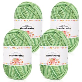 Aeelike 200 g (4 x 50 g) Wool Colour Gradient Cotton Yarn for Crocheting, Knitting Yarn Acrylic Crochet Wool Colourful for Knitting, Crochet and Crafts, 5Ply Acrylic Wool Set Cotton for Beginners