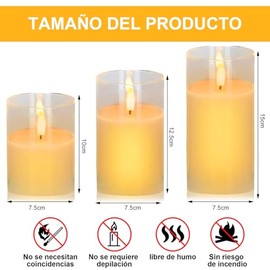 3pcsVelas decorativas,Velas Eléctricas Sin Llamas,Velas led,velas electricas,Velas de pilas con llama,Adecuado para cumpleaños, Decoración navideña de