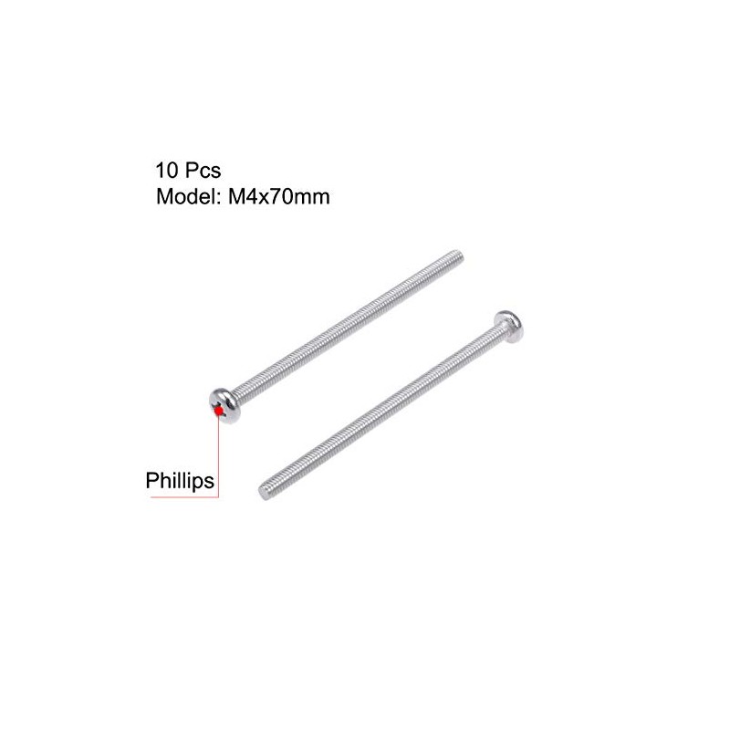sourcing map M4x70mm Machine Screws Pan Phillips Cross Head Screw