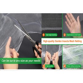 More Sizes Heavyweight Fine Mesh Vegetable Protection Net Butterfly for Plant Fruit Carrot Fly Crop Protect Anti Bug Pest Silver Anti-bird net(3×5m）