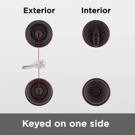 Kwikset 99910-035 Juno Entry Door Knob and Single Cylinder Deadbolt Combo Pack, 3, Venetian Bronze