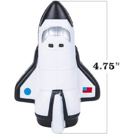 Space Shuttle Foam Stress Ball (4.75") (2 Pack) Slow Rising Squeezy Space Themed Stress Reilef Foam Squeezable Out Space NASA Fidget Toy