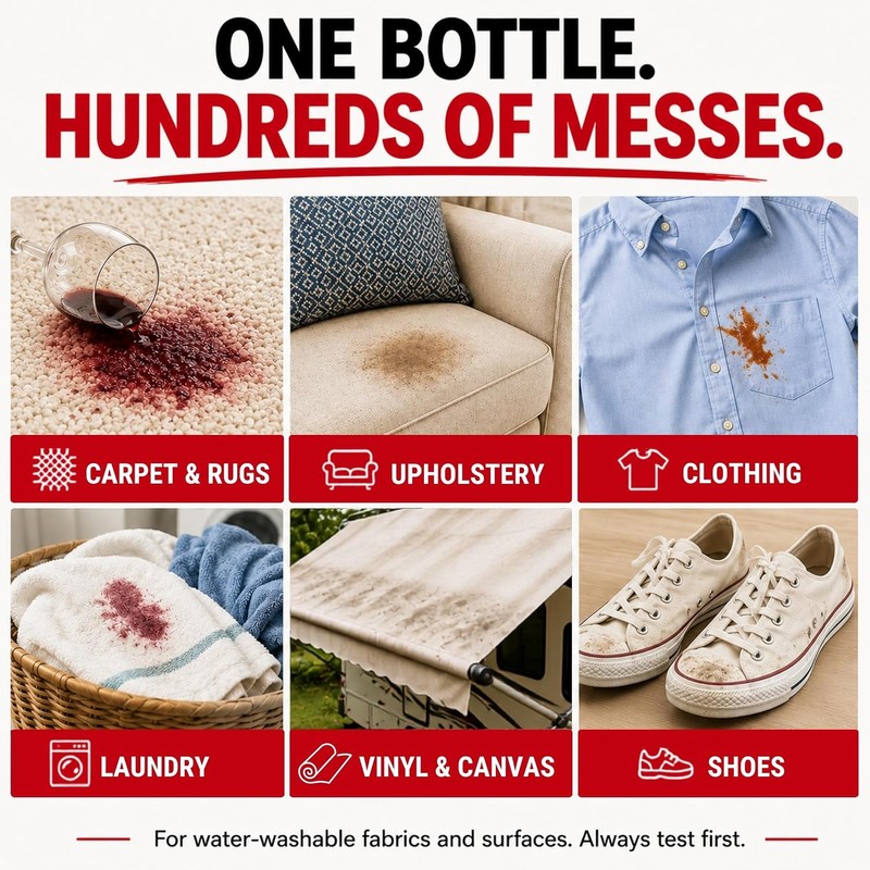 TECH Multi-Purpose Stain Remover, 128 oz, For Carpet, Clothes, Upholstery,