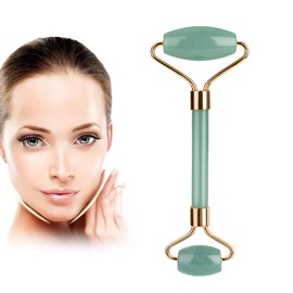 Face Massager Roller, Jade Roller for Face, Gua Sha Tool, Facial Beauty Skincare Massager Tool (Jade Green)