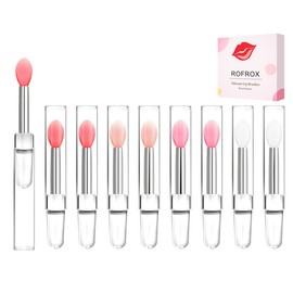 Silicone Lip Brushes Tool, Lipstick Applicator Brushes with Caps for Makeup Beauty Brushes, Eyeshadow Lip Brush for Applying Mask Oil, Lipstick Lip Gloss, 8pcs/box Multi-colored