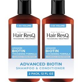 Petal Fresh Hair Resq Original Formula Champú de Biotina Engrosante Natural y Acondicionador Sin Peso para Adelgazar Notablemente El Cabello, Fortalece y Da Volumen, Vegano y Libre de Crueldad 2 Unida