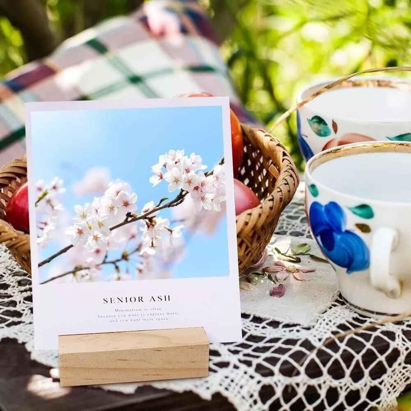 12pcs 2.75x1.38 Inch Wood Table Number Stands Card Holder for