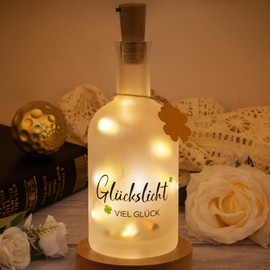 TUZELIYA LED Flaschenlicht mit Spruch Glückslicht - Geschenke für Frauen - Geldgeschenk - Dekolicht - Geburtstagsgeschenk für Frauen Freundin Lieblingsmensch