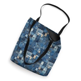 Denim Patchwork Pattern Tote Bag