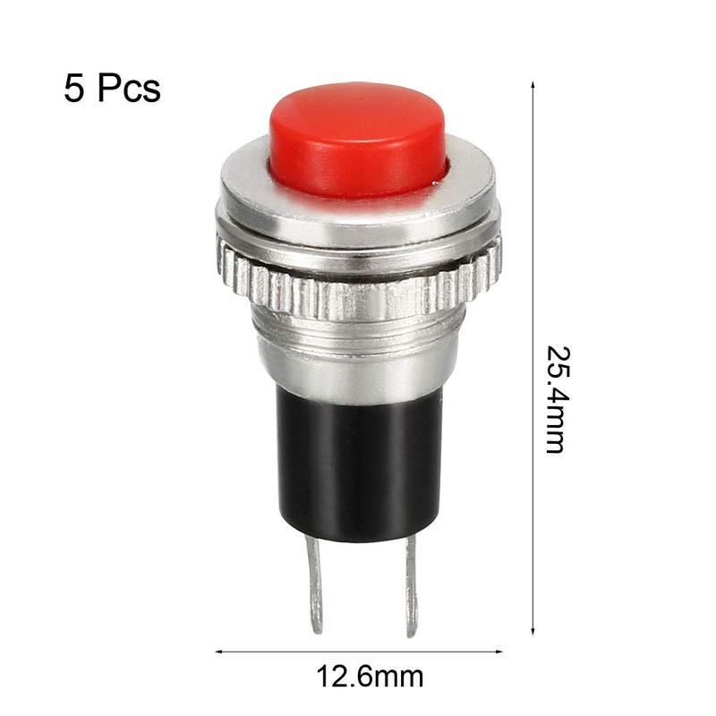 uxcell 10mm Mounting Red Momentary Push Button Switch SPST NO