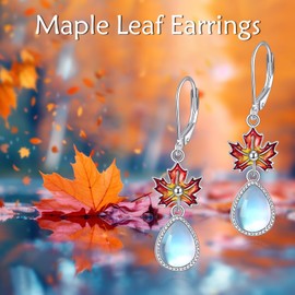 Dragonfly / Jellyfish / Feather / Lotus / Bee / Axolotl Earrings for Women Sterling Silver Dragonfly Jewellery Moonstone Earrings Gift for Women Girls, Sterling Silver, Moonstone