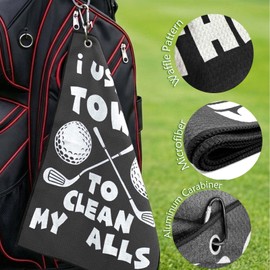 Lihome Golf Accessories for Men, Funny Golf Towel for Golf Bags, Premium Cleaning Cloth for Golf Balls & Clubs, Golf Gifts for Men, Golfers