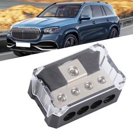 Leapiture Distribution Block Car 0GA 1GA X 1 Input 4GA X 4 Output Car Audio Stereo Amplifier Splitter Connection Box Gauge Output Amplifier Power Distribution Ground Distribution Terminal Block
