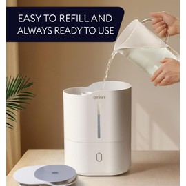GENIANI Ultrasonic Cool Mist Humidifier for Bedroom, Large Rooms, Home, 4L - Easy Fill & Clean Humidifier for Plants w/Auto Shut-off, 40H Runtime - Quiet, Top Fill Air Humidifier