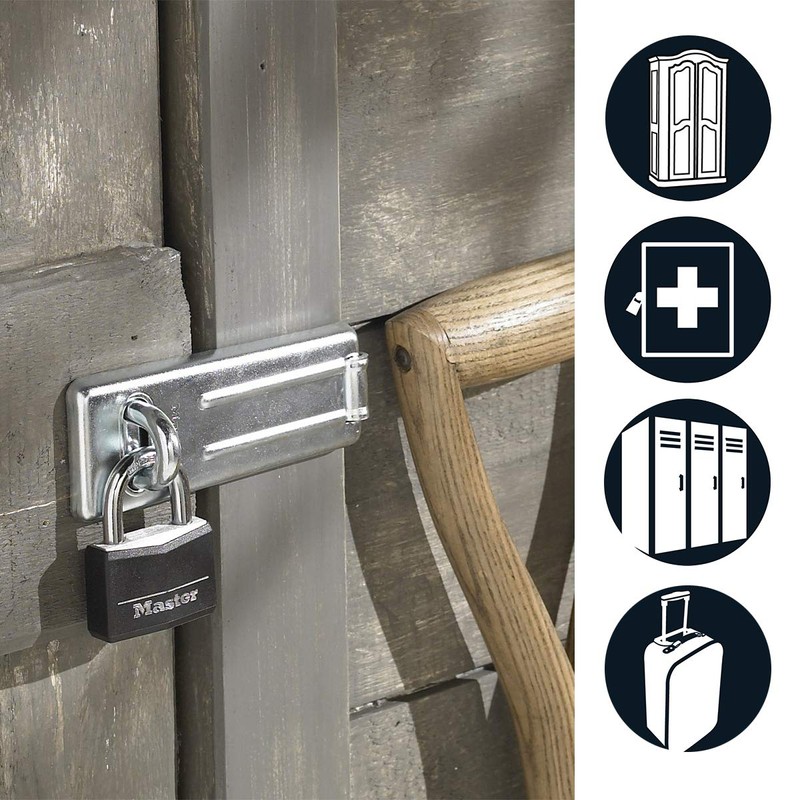 Master Lock 9140EURDBLK Pack of 2 Key Padlocks in Aluminium