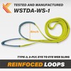2-Ply Lifting Straps 1”x 15ft Webbing Sling Tree Saver 2Pack