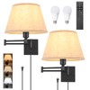 TRLIFE Wall Sconce Plug in, Remote Control Dimming 10-100% and